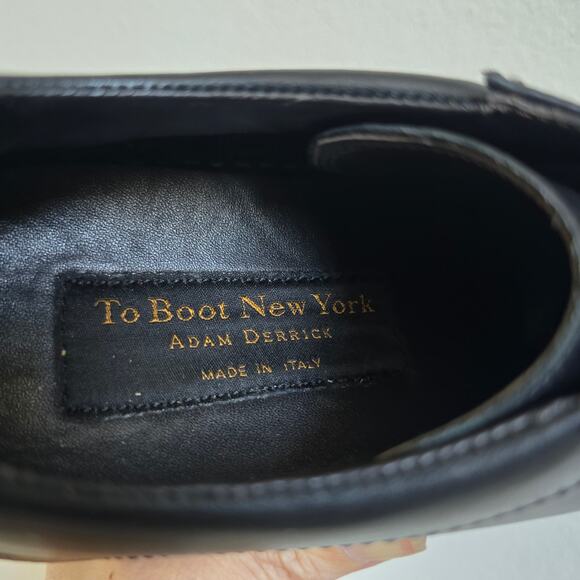 To Boot New York Adam Derrick Leather Sneaker Mens 7.5 Black Made in Italy - Picture 6 of 12